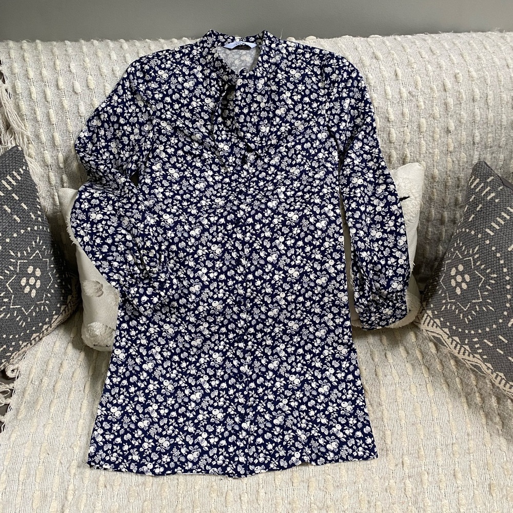 {& Other Stories} Apple Print Tor Neck Shirt Dress